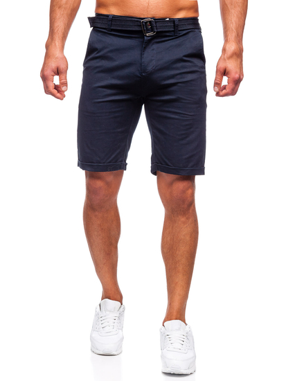 Pantaloncini corti con cintura da uomo blu Bolf XX160085