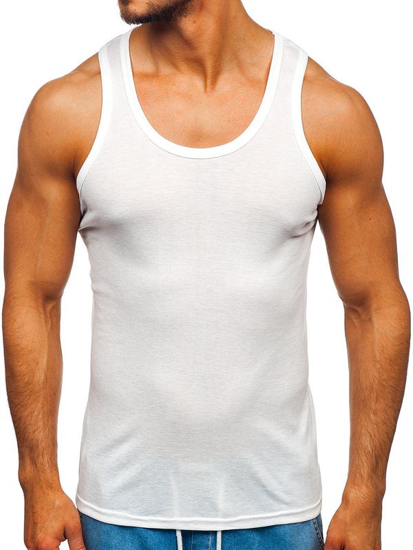 Maglietta tank top senza stampa bianco Bolf NB001