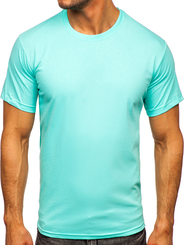 T-shirt semplice da uomo in cotone menta Bolf 192397