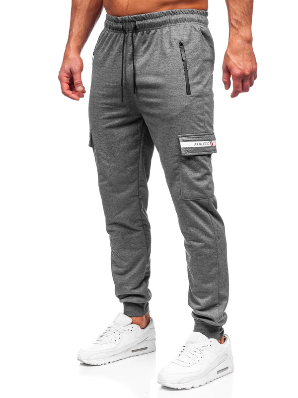 Pantaloni jogger tipo cargo da uomo antracite Bolf JX5063