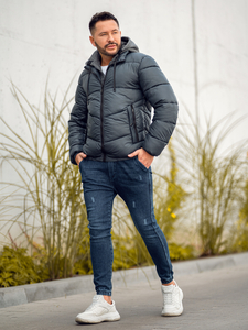 Giubbotto invernale trapuntato da uomo grafite Bolf B2906