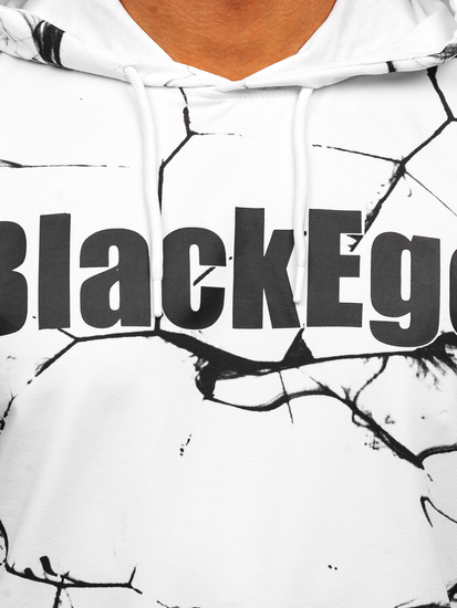 Felpa con stampa con cappuccio da uomo bianca Bolf 6453