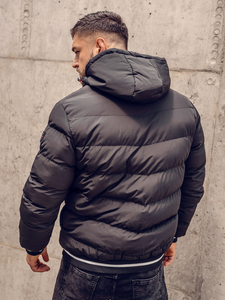 Giubboto invernale trapuntato reversibile da uomo nero-dorato Bolf 7417A