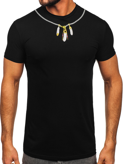 T-shirt con stampa da uomo nera Bolf MT3051