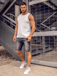 Canotta da uomo in cotone bianco semplice Bolf 1205A