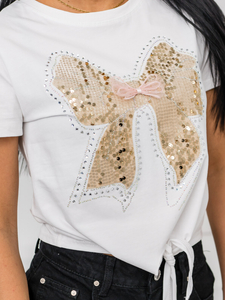 Donna T-shirt stampata Bianco Bolf 96T612