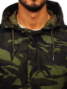 Giacca mezza stagione tipo parka da uomo khaki Bolf 5391