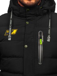 Giubbotto invernale trapuntato da uomo nero Bolf 22M56