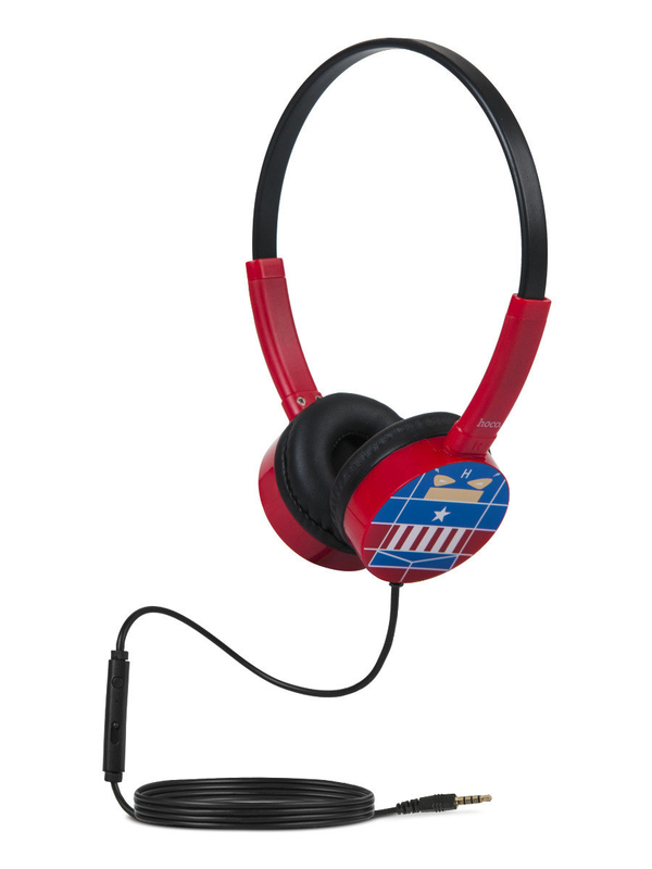 Auricolari con filo con microfono Capitan America per bambini rossi W15KA
