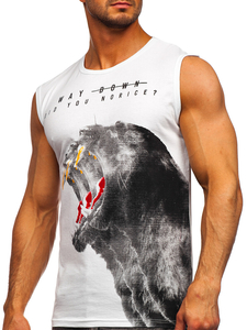 Maglietta tank top con stampa bianca Bolf 14808