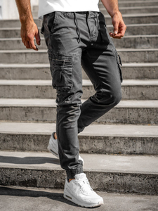 Pantaloni jogger tipo cargo da uomo grafite Bolf 8983