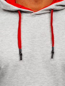 Felpa con cappuccio da uomo grigia Bolf 145369