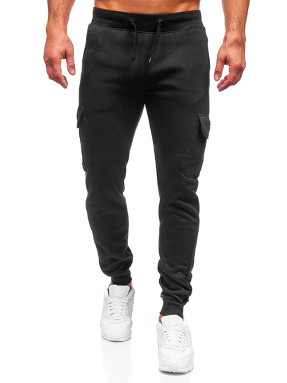 Pantaloni jogger tipo cargo da uomo neri Bolf JX8709