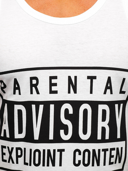 Maglietta Bodybuilding tank top con stampa bianca Bolf 14855