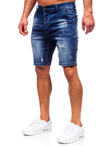 Pantaloncini corti in jeans da uomo blu Bolf MP0036BS