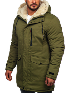 Giubbotto invernale tipo parka da uomo khaki Bolf 22M37