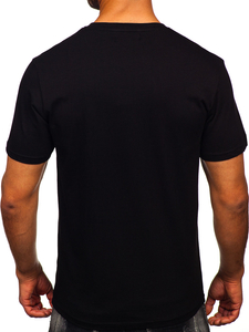 Uomo T-shirt in cotone con stampa Nero Bolf MPO3559