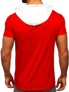 T-shirt senza stampa con cappuccio rossa Bolf 8T299