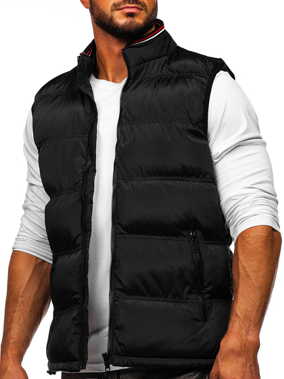 Gilet spesso trapuntato da uomo nero Bolf 7131