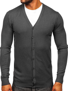 Cardigan da uomo antracite Bolf MM6006