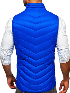 Gilet trapuntato da uomo azzurro Bolf 13073