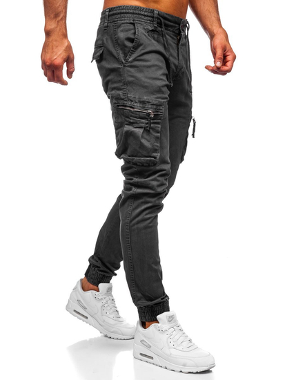 Pantaloni jogger tipo cargo da uomo grafite Bolf 8983