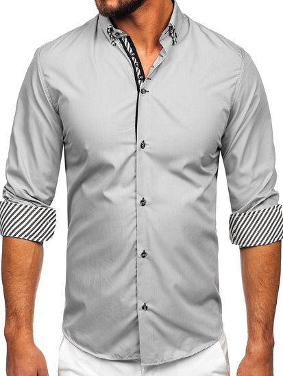 Camicia a manica lunga grigia Bolf 3762