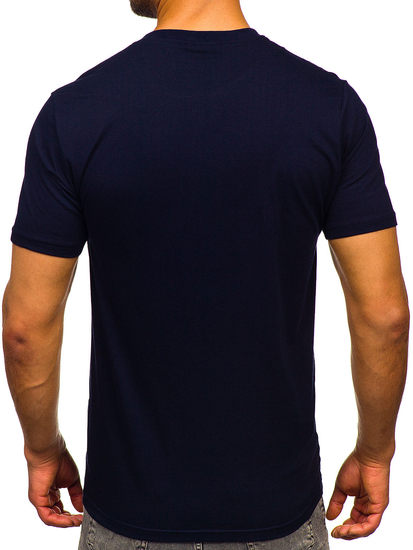 T-shirt in cotone con stampa da uomo blu Bolf 5052