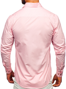 Uomo Camicia elegante a maniche lunghe Rosa Bolf 6944