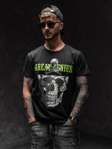 T-shirt con stampa da uomo nera Bolf Y70020