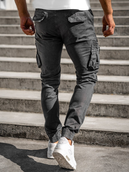 Pantaloni jogger tipo cargo da uomo grafite Bolf 8983