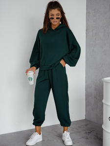 Completo due pezzi con felpa con cappuccio da donna rosa bottiglia Bolf 525