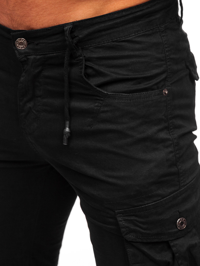 Pantaloncini corti cargo da uomo neri Bolf BB70011