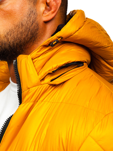 Giubbotto invernale trapuntato da uomo cammello-nero Bolf 6593