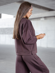 Tuta due pezzi con zip da donna burro cioccolato Bolf 821111