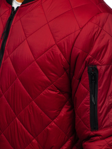 Giacca trapuntata mezza stagione tipo bomber da uomo bordò Bolf MY-01A