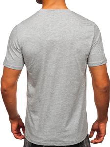 Uomo T-shirt in cotone con stampa Grigio Bolf MPO3483