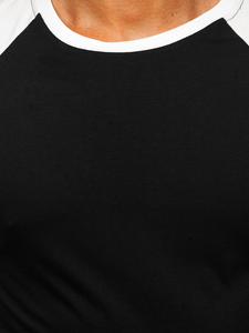 T-shirt da uomo nero-bianca Bolf 8T82