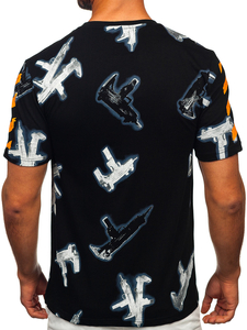 Uomo T-shirt in cotone con stampa Nero Bolf MPO3471
