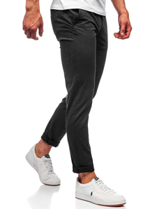Pantaloni tipo chino da uomo neri Bolf 1146