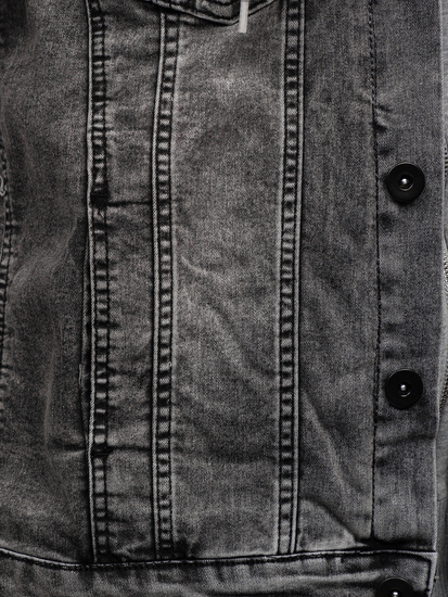 Giacca in jeans con cappuccio da uomo grigia Bolf 10350