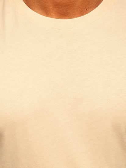 T-shirt di cotone da uomo beige Bolf 0001