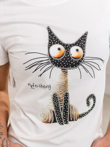 Donna T-shirt stampata Bianco Bolf 95T2515