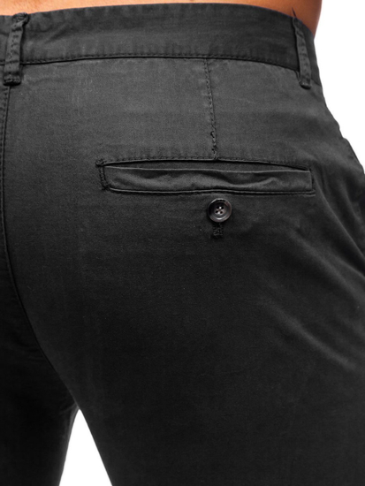Pantaloni tipo chino da uomo neri Bolf 1146