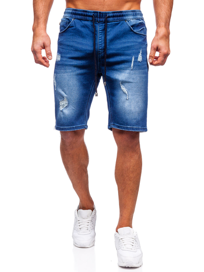 Pantaloncini blu navy da uomo in denim Bolf MP00601BS