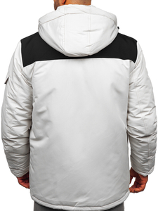 Uomo Giubbotto invernale con cappuccio Beige chiaro Bolf 22M322