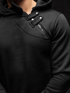 Felpa con cappuccio da uomo nero Bolf 06