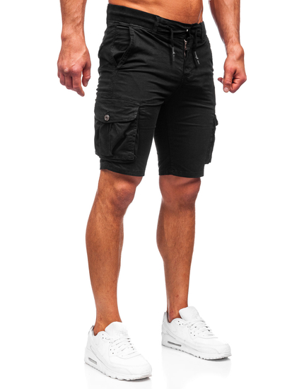 Pantaloncini corti cargo da uomo neri Bolf BB70010