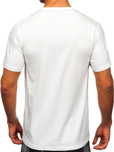 Uomo T-shirt in cotone con stampa Bianco Bolf MPO3555