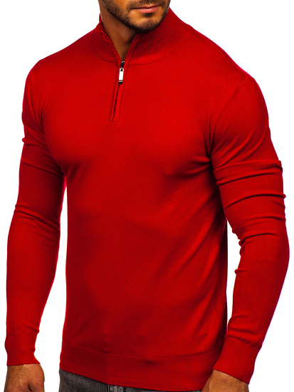 Maglione con collo alto da uomo rosso Bolf YY08